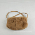 factory wholesale woman's rabbit fur hand warmer shoulder muff bag